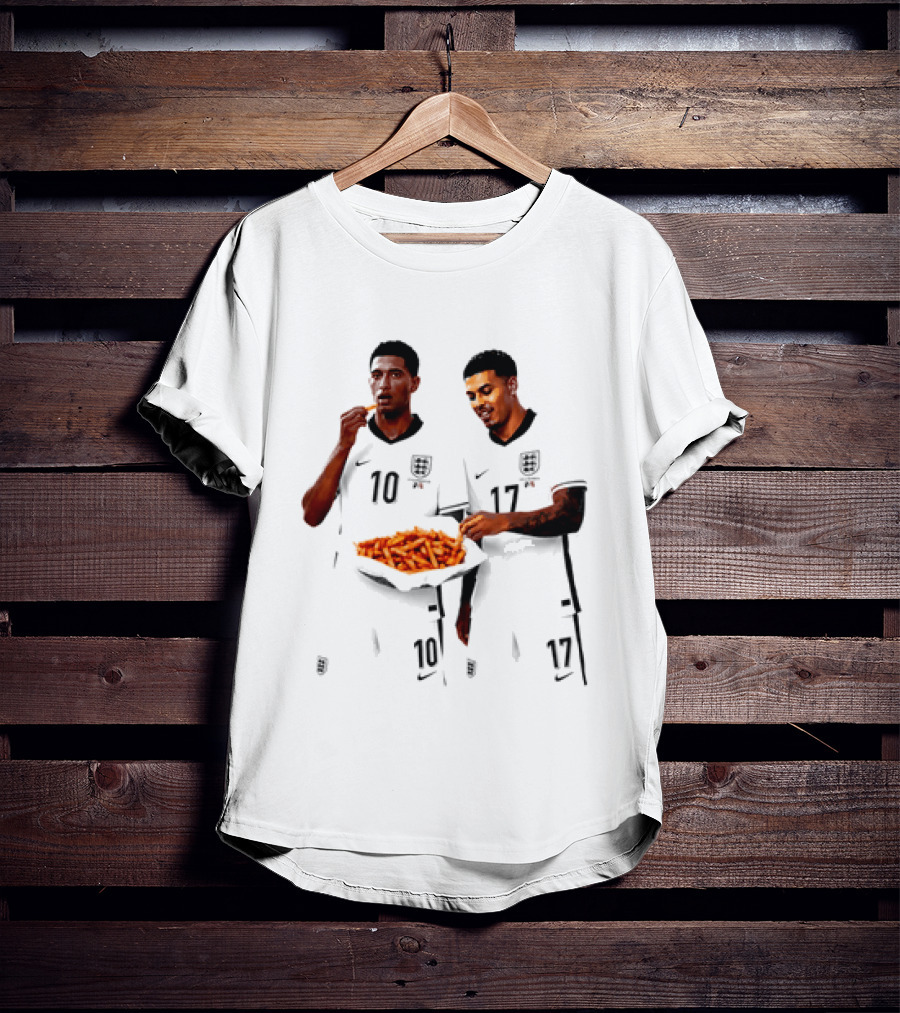 Jude Bellingham And Morgan Rogers Eating Orange Chips Mural Stourbridge Halesowen T-Shirt