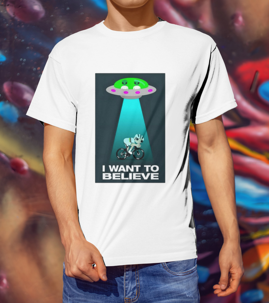 Pogacar UFO Cycling Aliens I Want To Believe T-Shirt