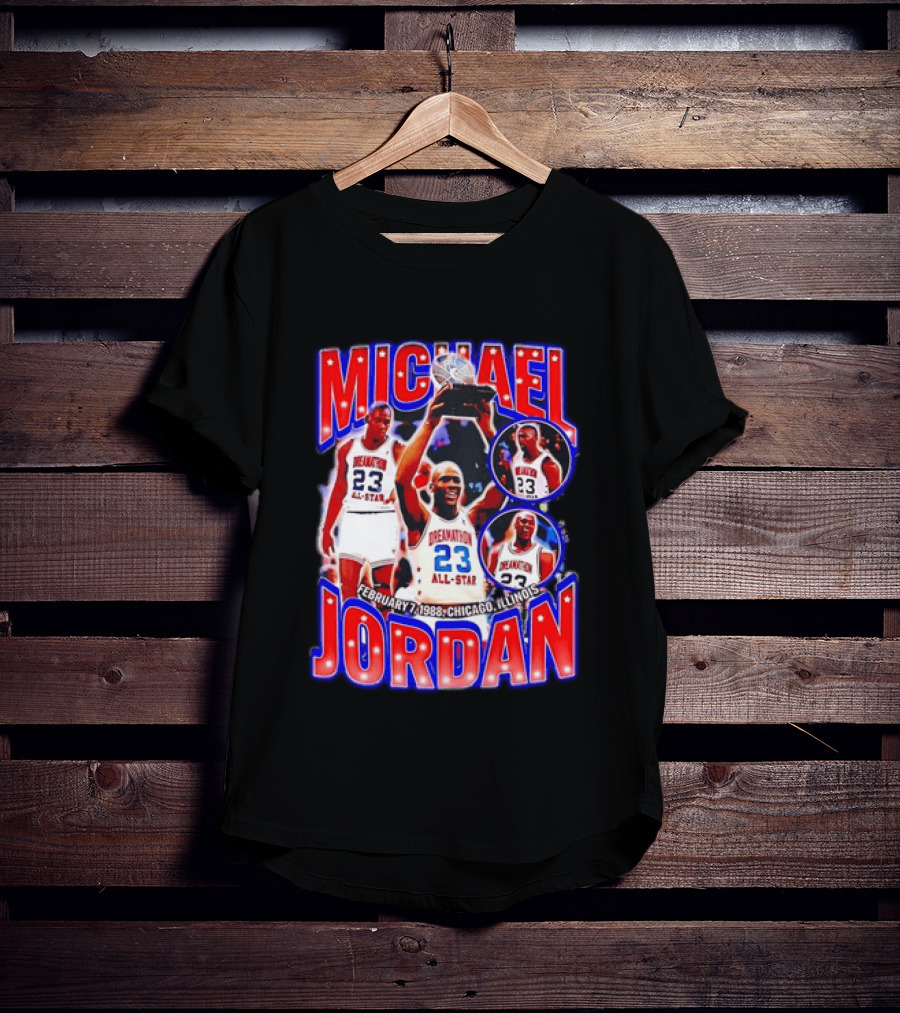 Michael Jordan February 7 1988 Chicago Illinois All Star Trophy Dream Team 23 T-Shirt