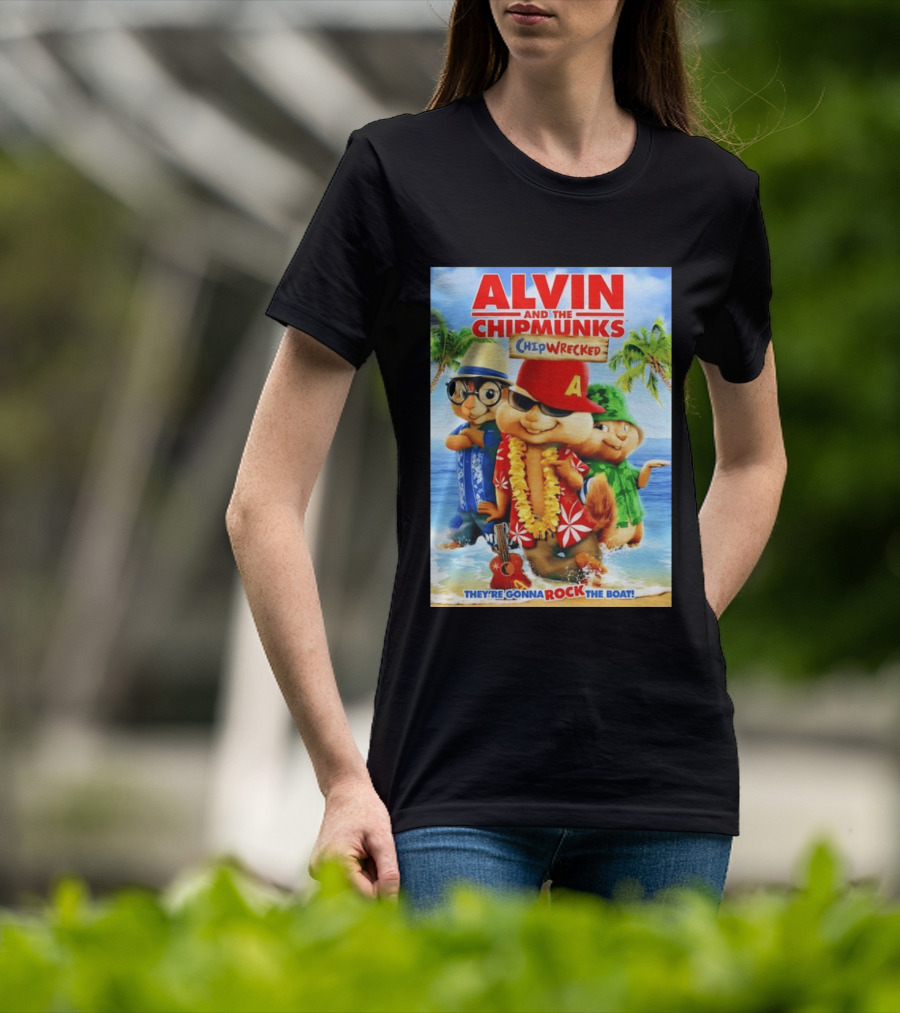 Alvin And The Chipmunks Chipwrecked They're Gonna Rock The Boat Beach Adventure T-Shirt