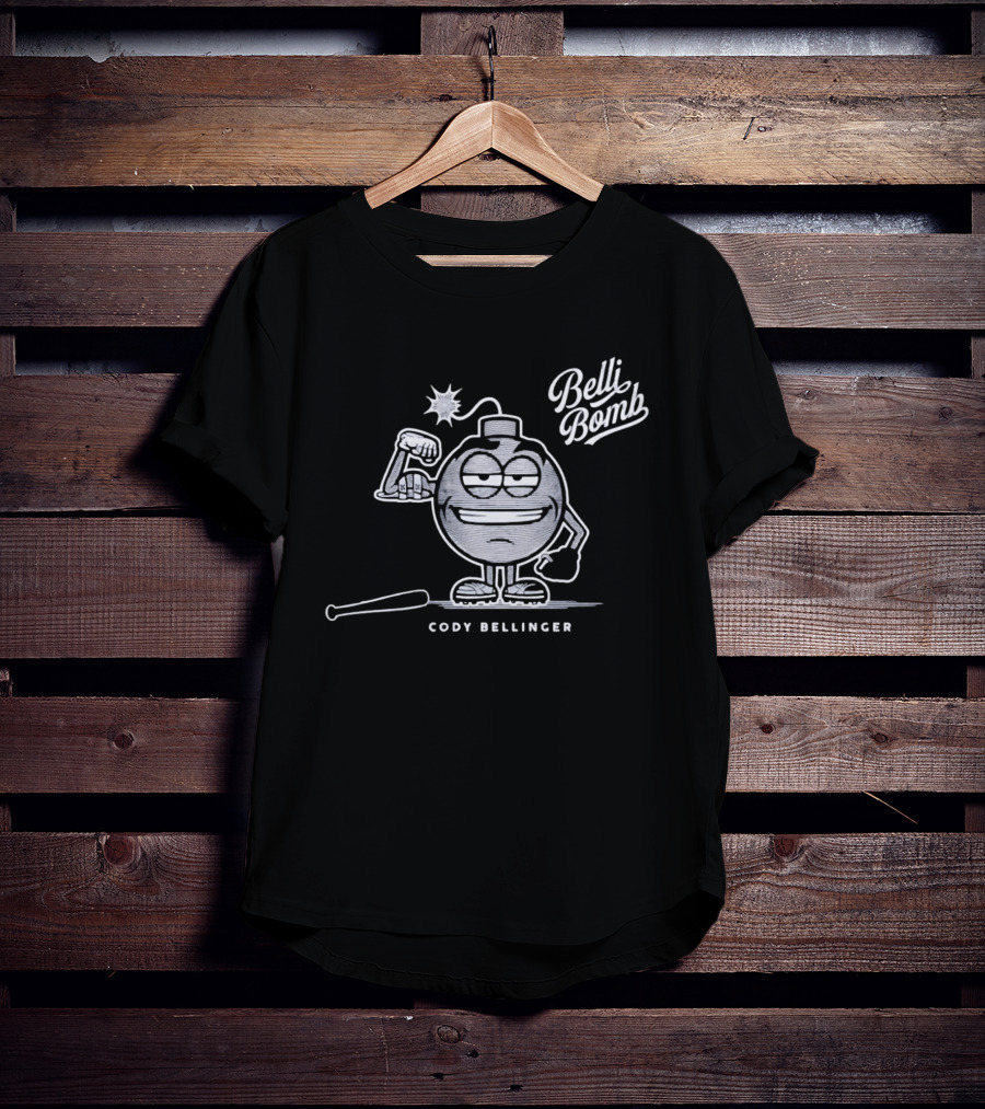 Belli Bomb Cody Bellinger Cartoon Character With Bat And Bomb T-Shirt