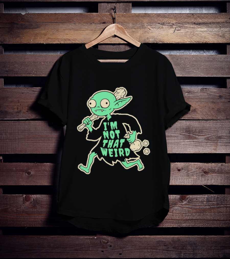I'm Not That Weird Goblin With D20 Dice Fun Fantasy Role Playing Humor T-Shirt