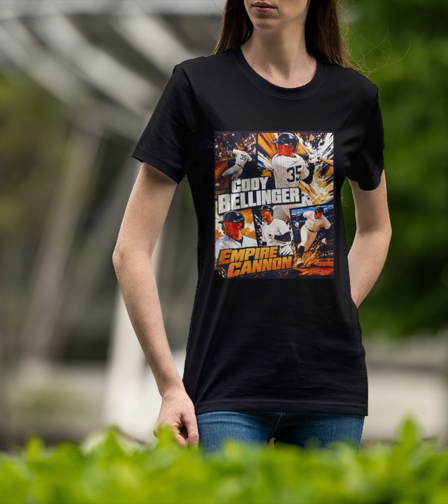 Cody Bellinger Empire Cannon 35 Baseball Action Collage T-Shirt