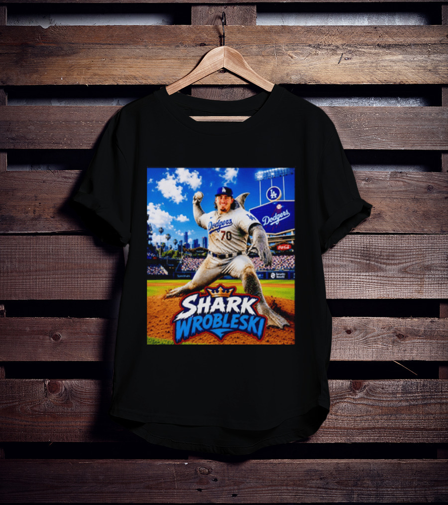 Shark Wrobleski Los Angeles Dodgers No 70 Iconic Baseball Player Fantasy T-Shirt