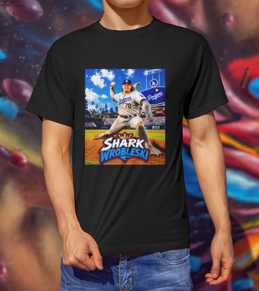 Shark Wrobleski Los Angeles Dodgers No 70 Iconic Baseball Player Fantasy T-Shirt