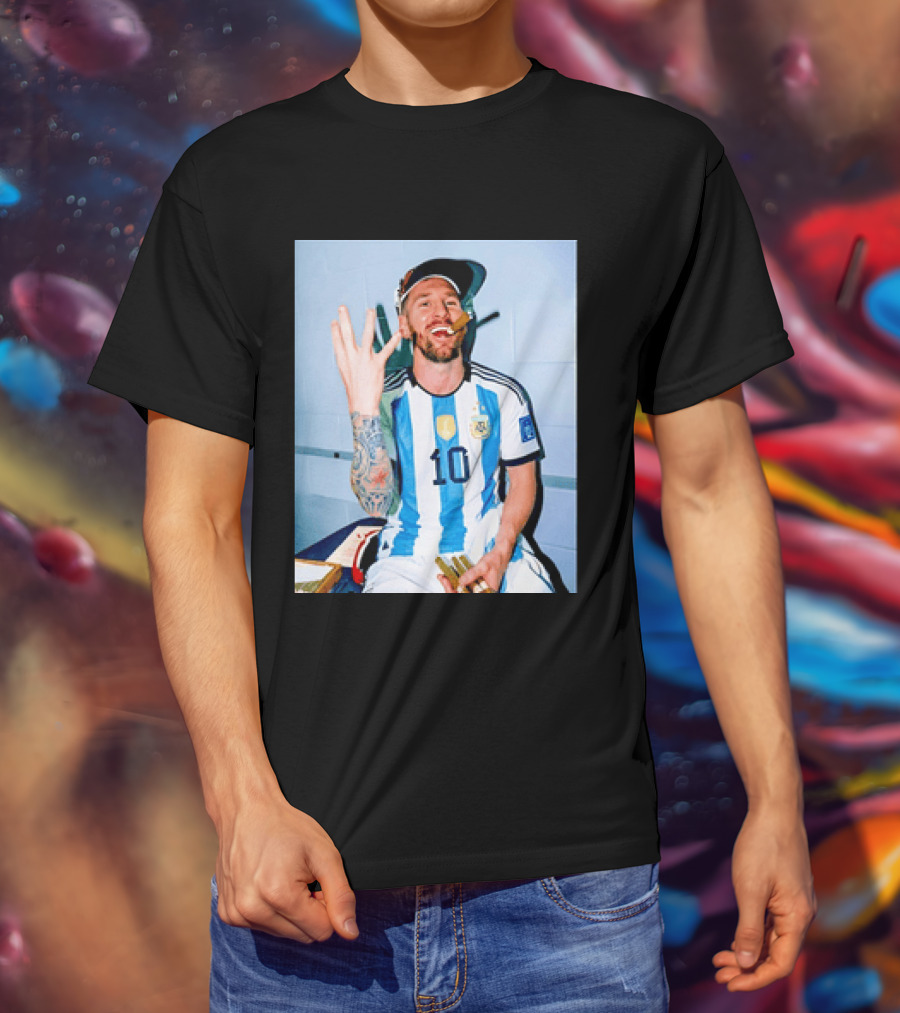 Lionel Messi Smoking Cigarette T-Shirt