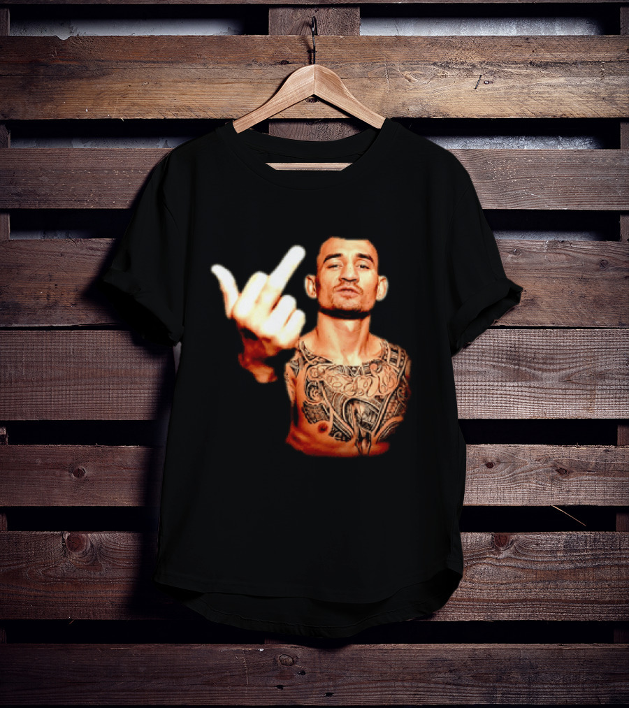 Max Holloway UFC Fighter Pose Middle Finger Tattoo T-Shirt
