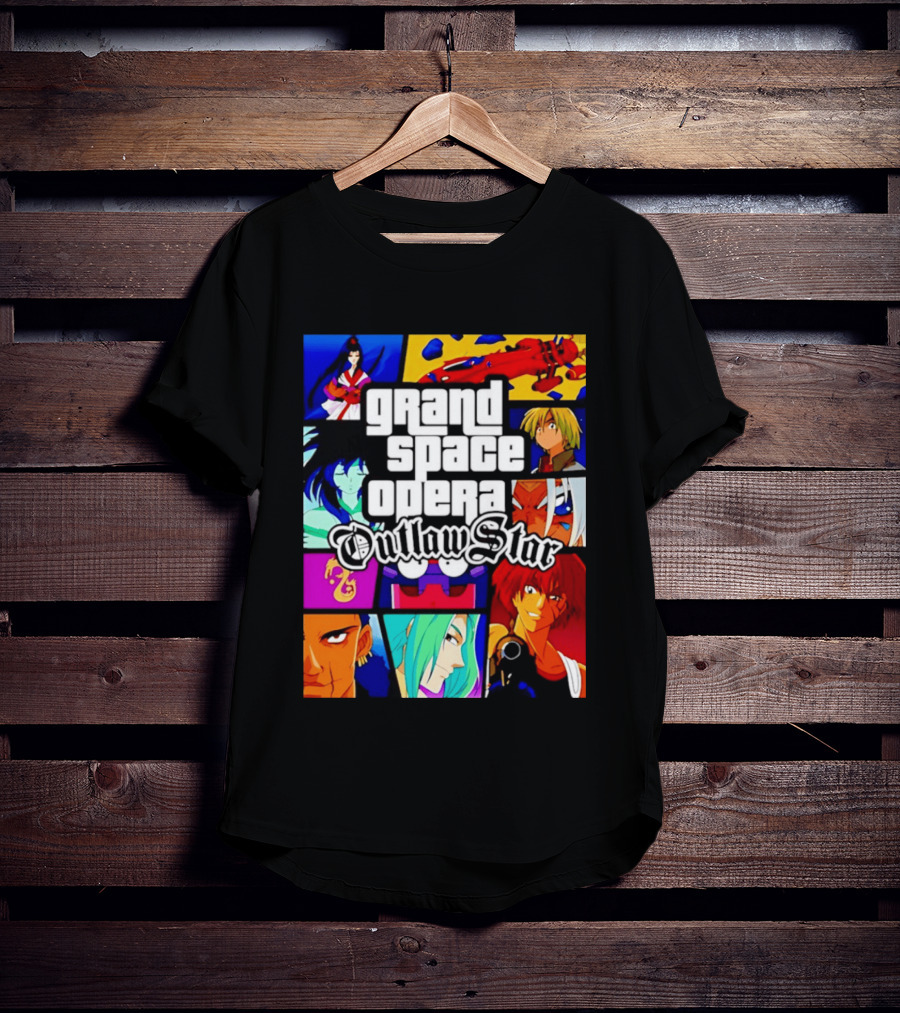 Grand Space Opera Outlaw Star Anime Characters Collage T-Shirt