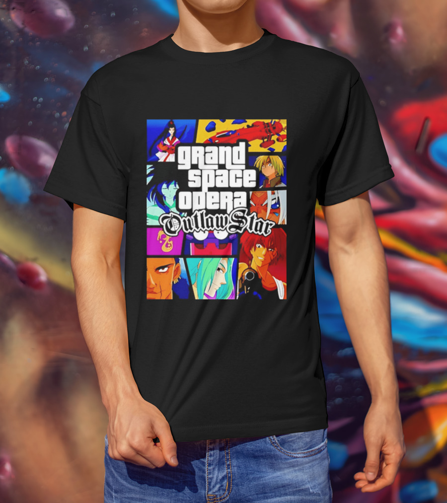 Grand Space Opera Outlaw Star Anime Characters Collage T-Shirt