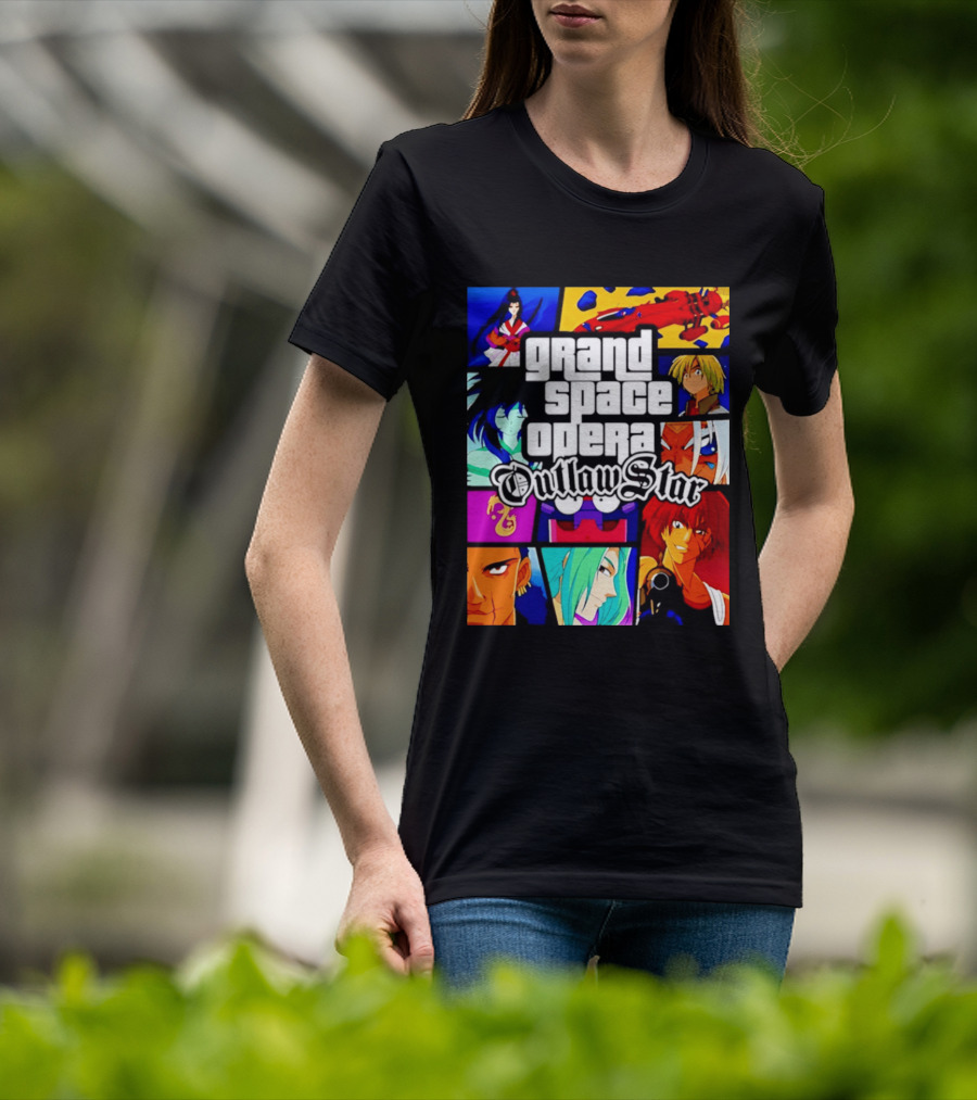 Grand Space Opera Outlaw Star Anime Characters Collage T-Shirt