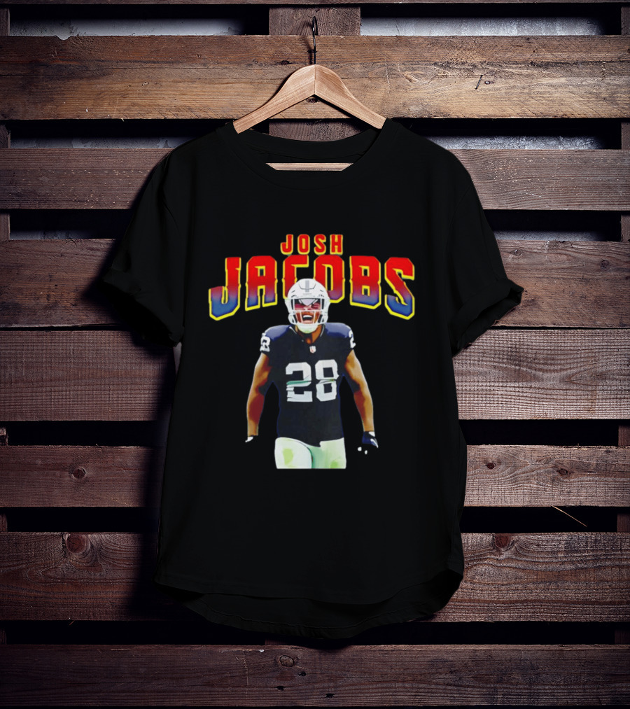 Josh Jacobs Number 28 Raiders NFL Celebration T-Shirt