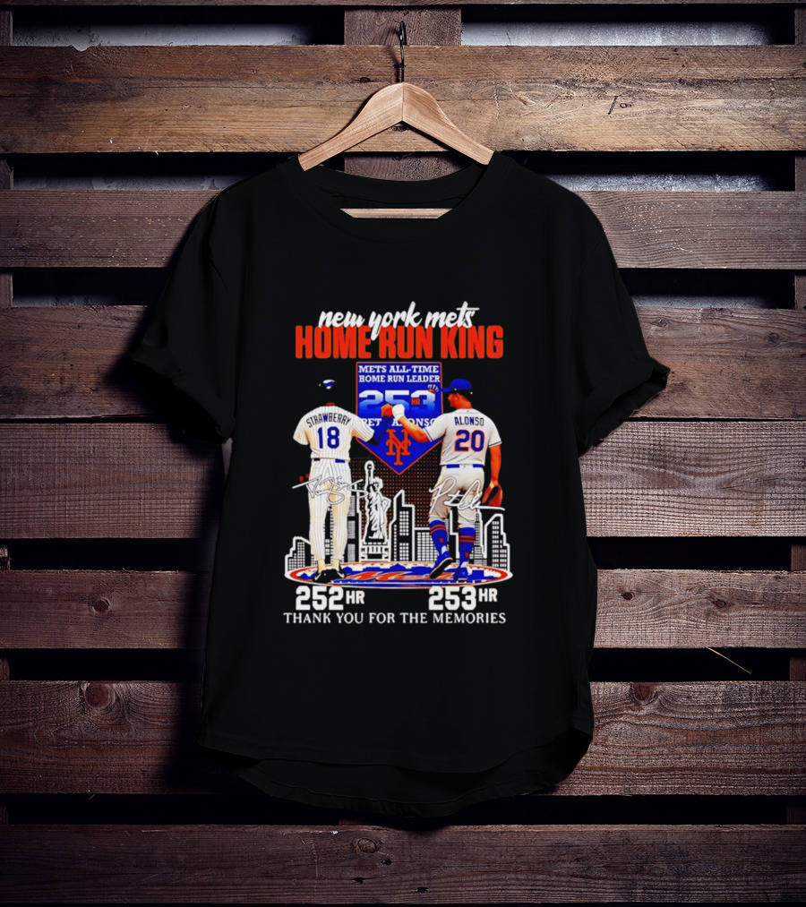 New York Mets Home Run King Celebration Darryl Strawberry And Pete Alonso Thank You For The Memories T-Shirt