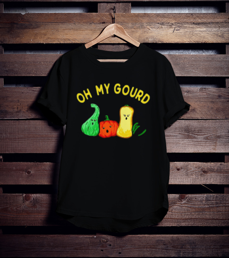 Oh My Gourd Funny Vegetable Trio Playful Pun T-Shirt