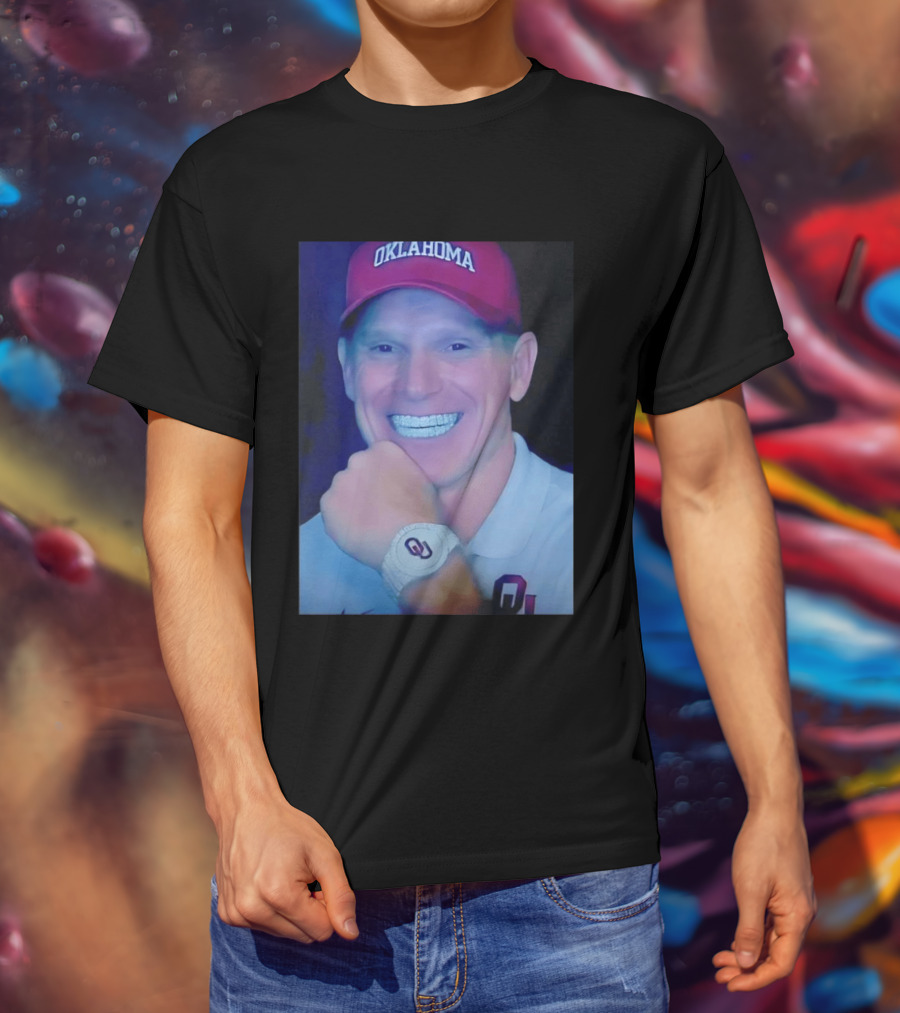 Oklahoma Sooners Brent Venables Smiling With Grill And OU T-Shirt