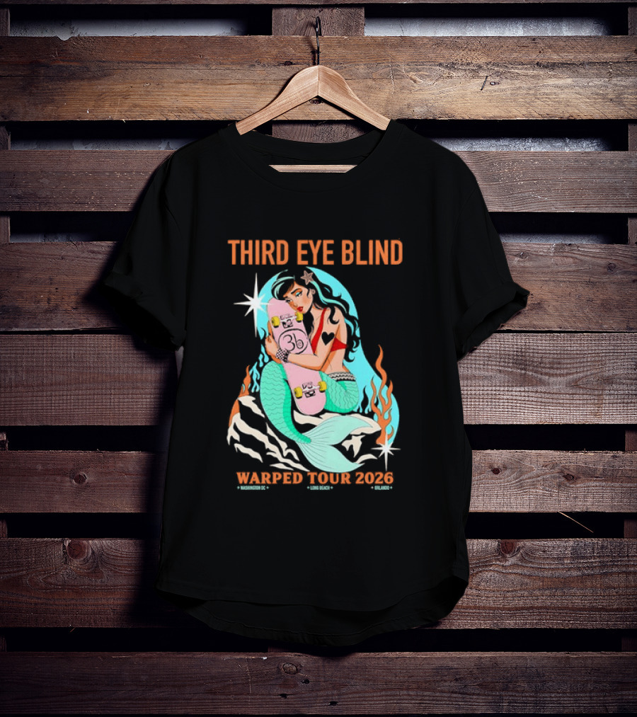 Third Eye Blind 2026 Warped Tour Mermaid Skater T-Shirt