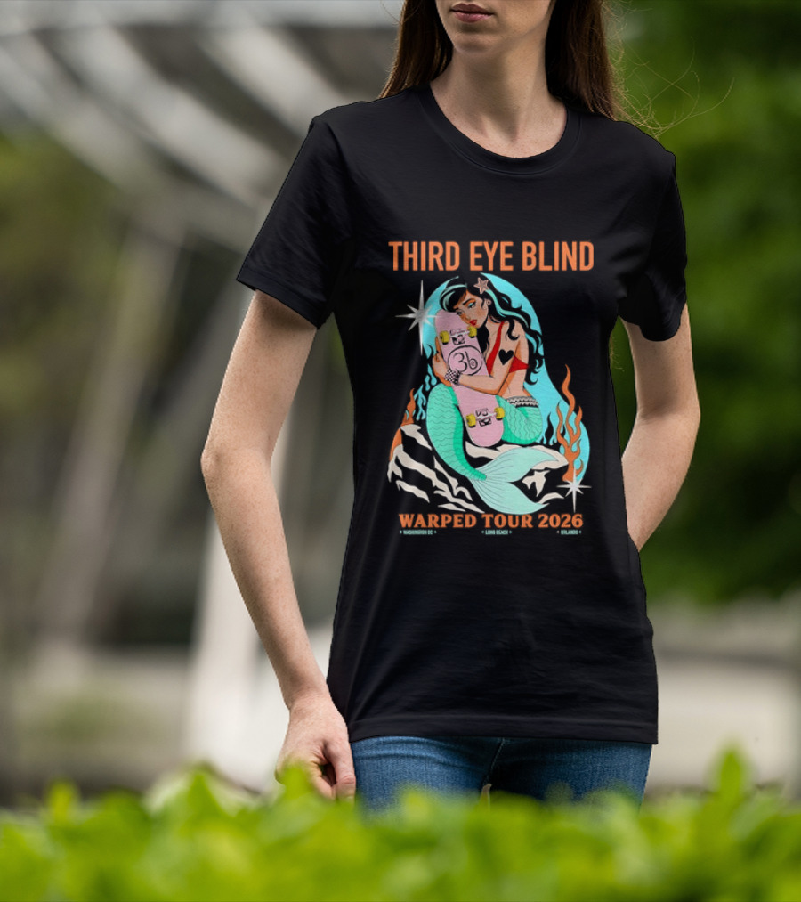 Third Eye Blind 2026 Warped Tour Mermaid Skater T-Shirt