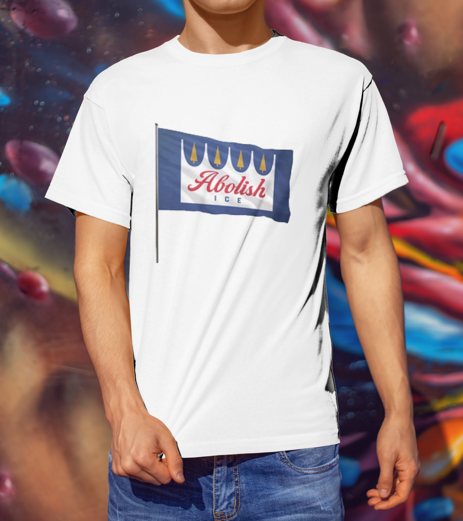 Abolish ICE Social Justice Flag With Crown Symbol For Immigration Reform T-Shirt