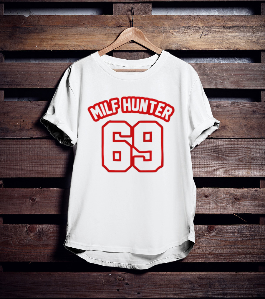 MILF Hunter 69 Red Outline Fonts T-Shirt