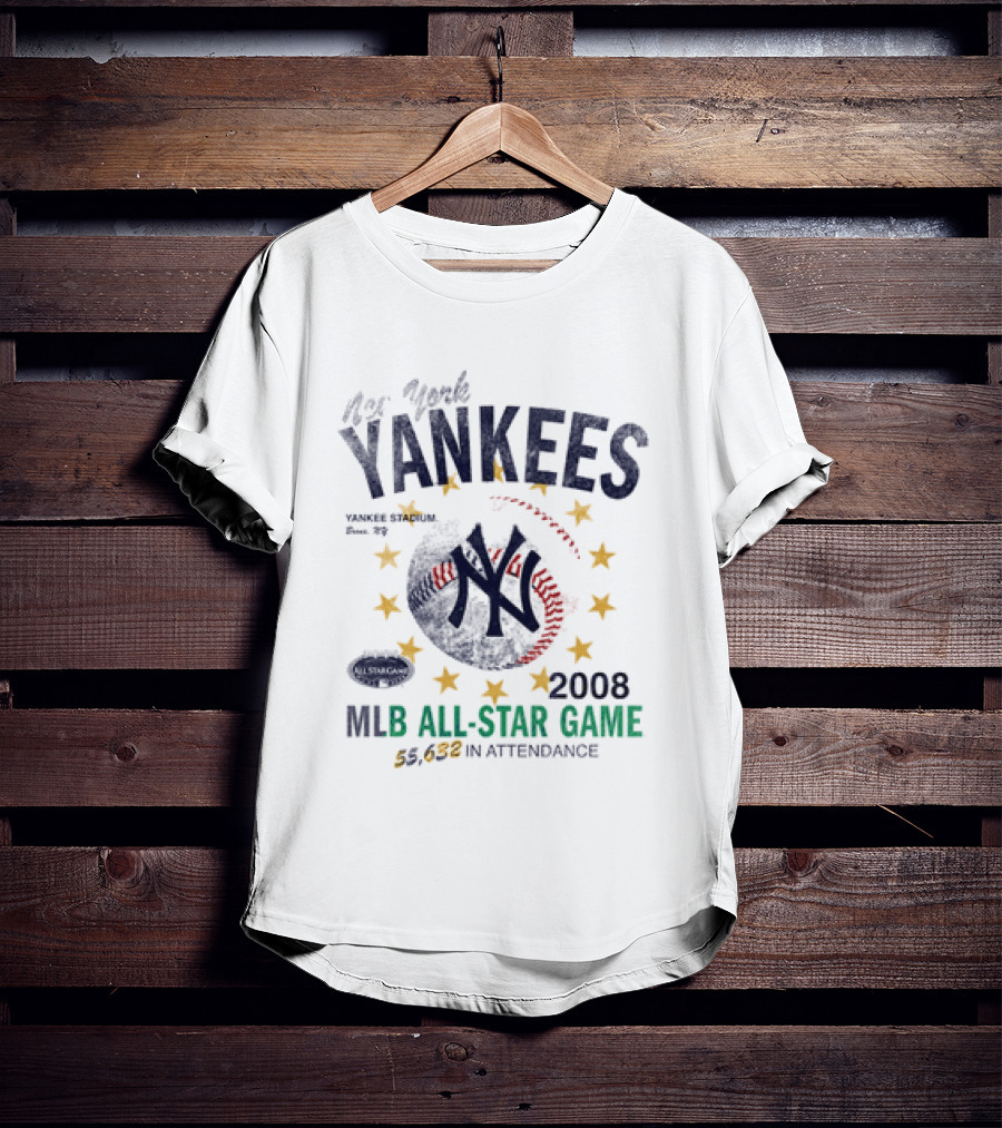 New York Yankees 2008 MLB All Star Game Yankee Stadium 56,632 In Attendance T-Shirt