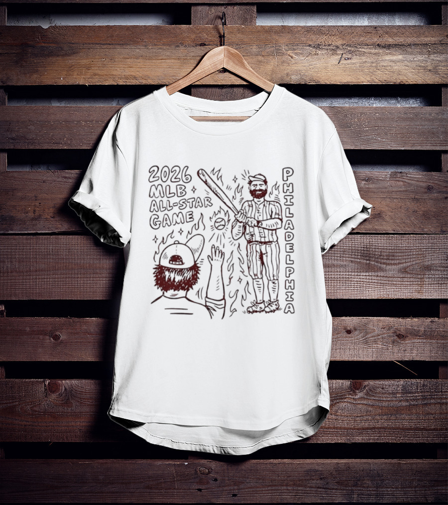 2026 MLB All Star Game Philadelphia Phillies Baseball Player T-Shirt