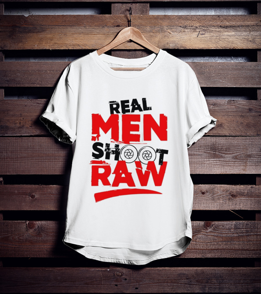 Real Men Shoot RAW Camera Shutter Aperture Photography T-Shirt