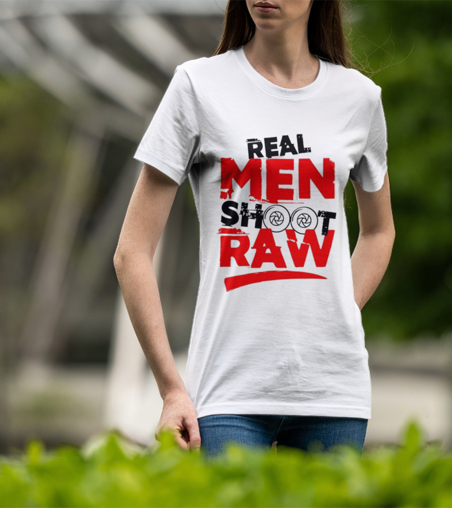 Real Men Shoot RAW Camera Shutter Aperture Photography T-Shirt