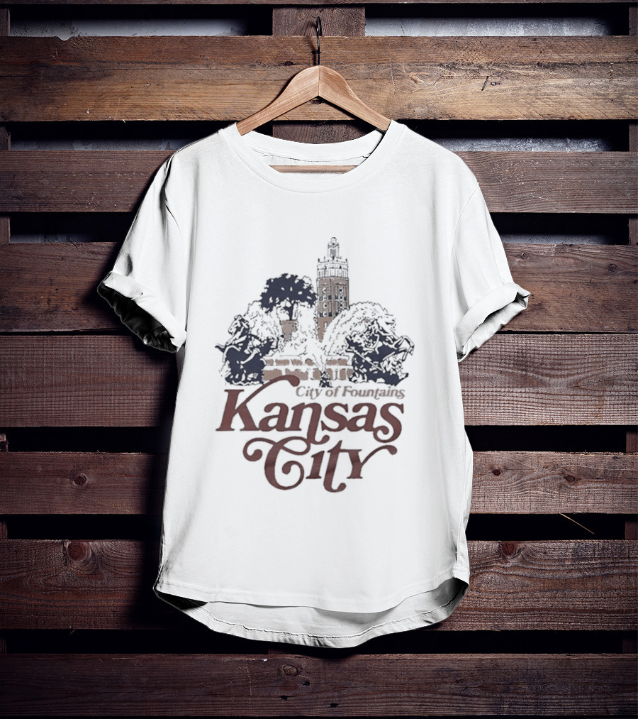 Kansas City City Of Fountains Missouri Tower And Trees T-Shirt