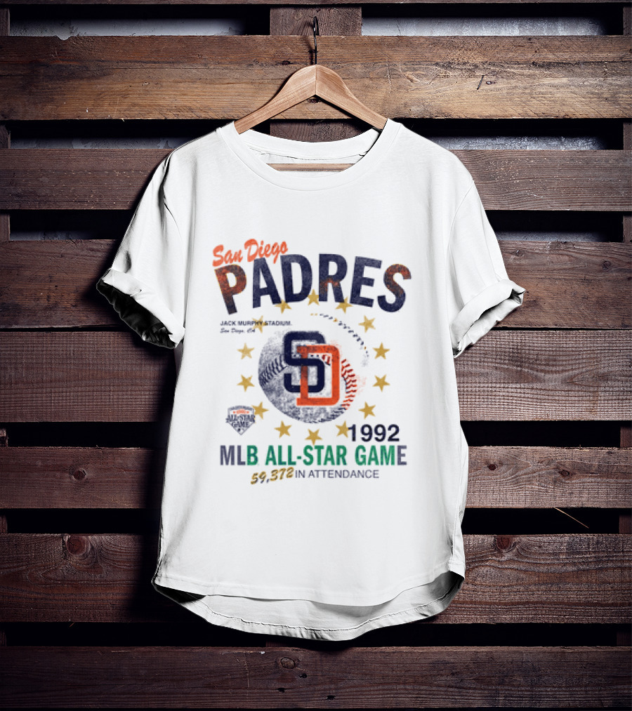San Diego Padres 1992 MLB All Star Game Jack Murphy Stadium 59,372 Attendance T-Shirt