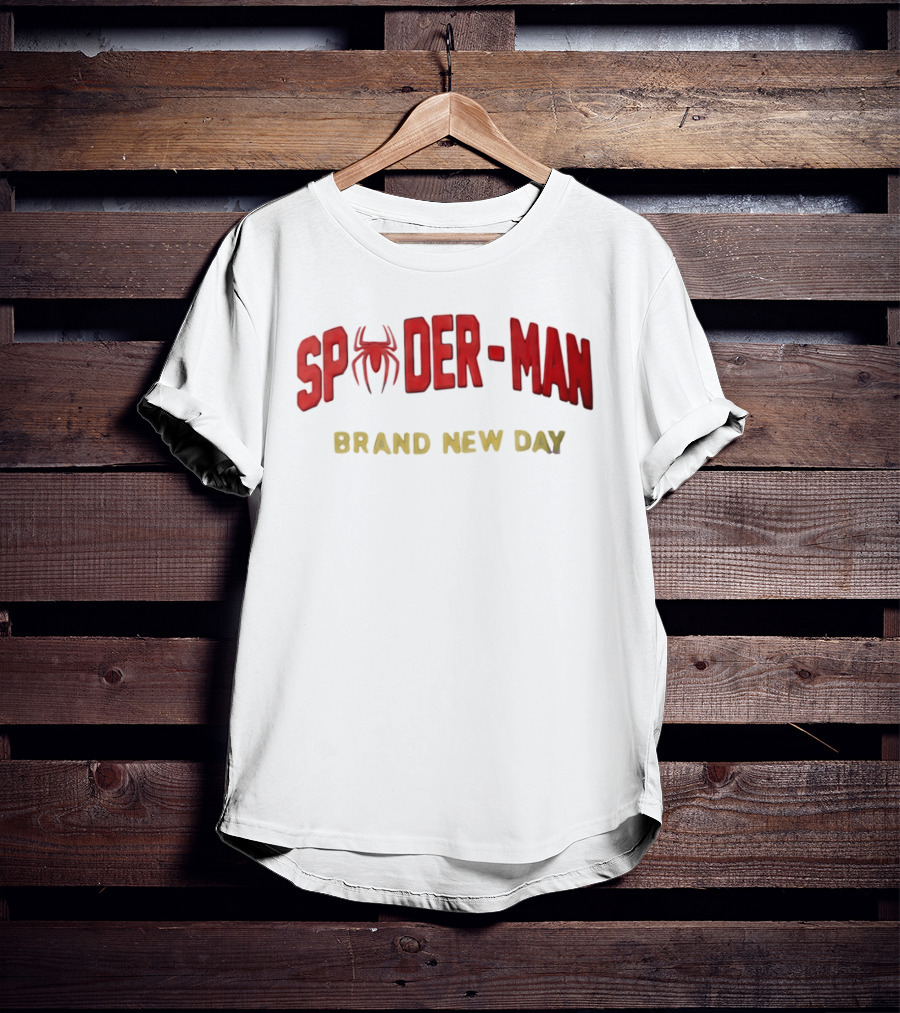 Spider Man Brand New Day Iconic Red Text With Spider T-Shirt