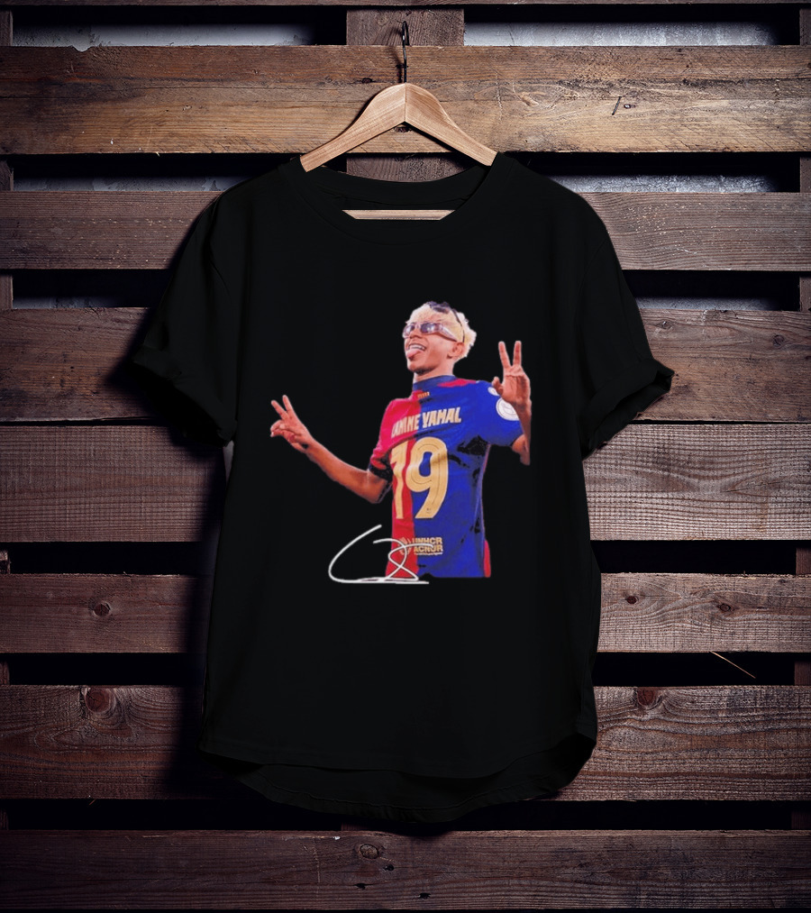 Lamine Yamal Barcelona Peace Sign Celebration 19 Jersey T-Shirt