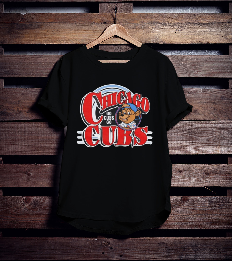 Chicago Cubs Go Cubs Go MLB With Bear In Cap T-Shirt