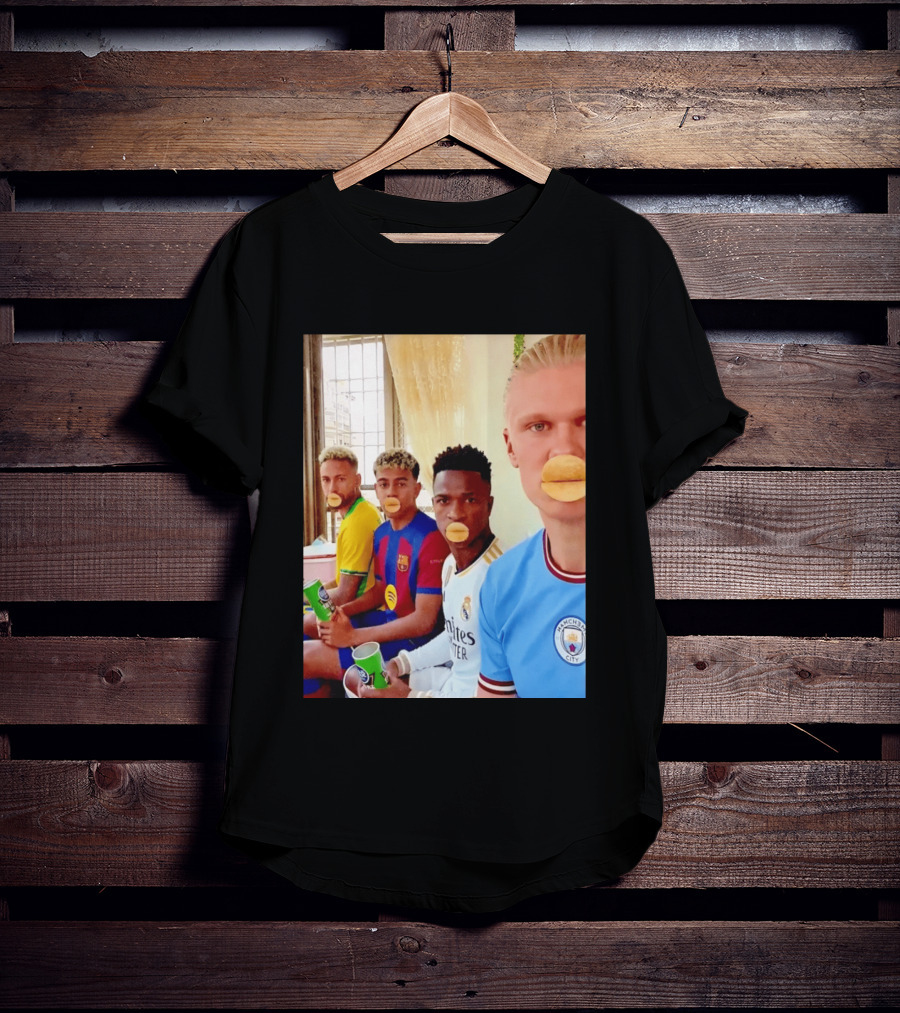 Neymar Vinicius Barcelona Real Madrid Manchester City Football Stars Chips T-Shirt