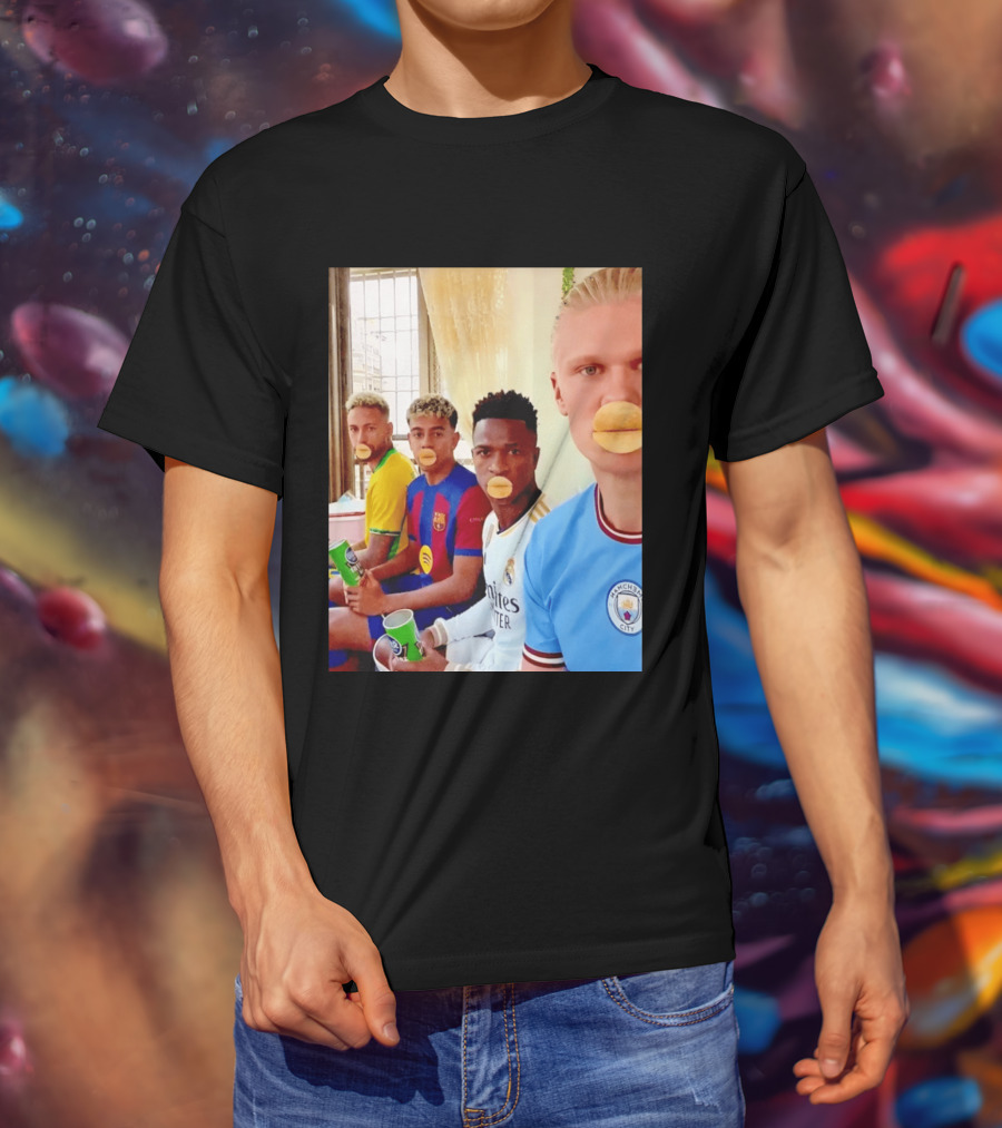 Neymar Vinicius Barcelona Real Madrid Manchester City Football Stars Chips T-Shirt