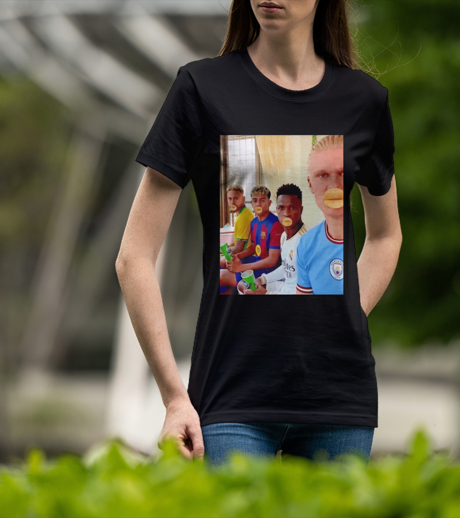 Neymar Vinicius Barcelona Real Madrid Manchester City Football Stars Chips T-Shirt