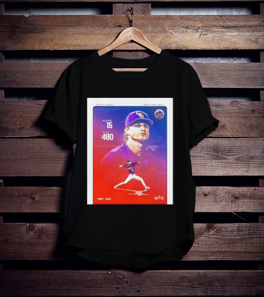 Gavin Guidry New York Mets Round 16 Pick 480 Draft 26 T-Shirt