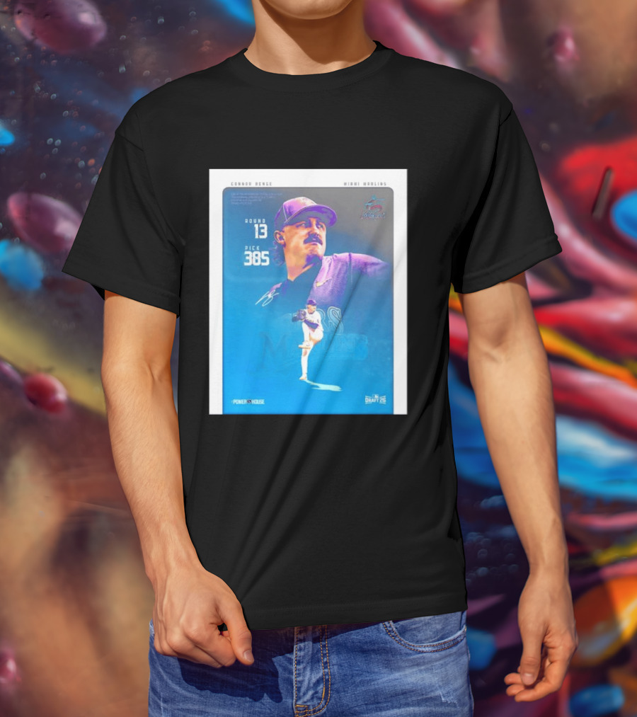 Connor Benge Miami Marlins Round 13 Pick 385 Draft 26 T-Shirt