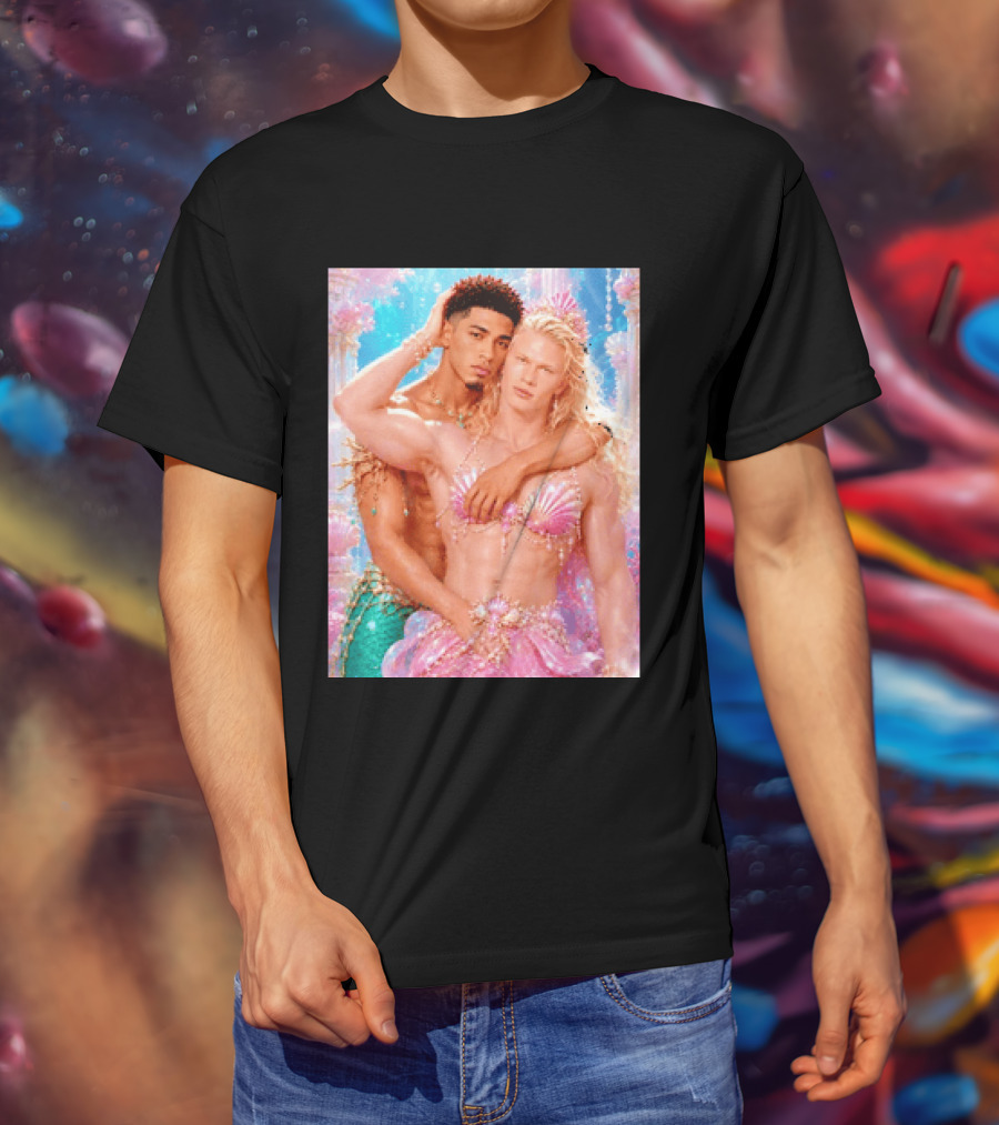 Mermaid Fantasy With Erling Haaland And Jude Bellingham T-Shirt