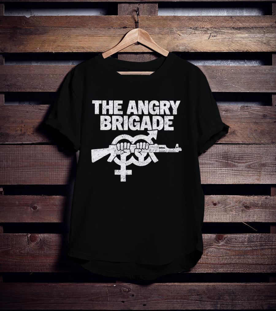 The Angry Brigade Symbol Fists Holding Rifle T-Shirt