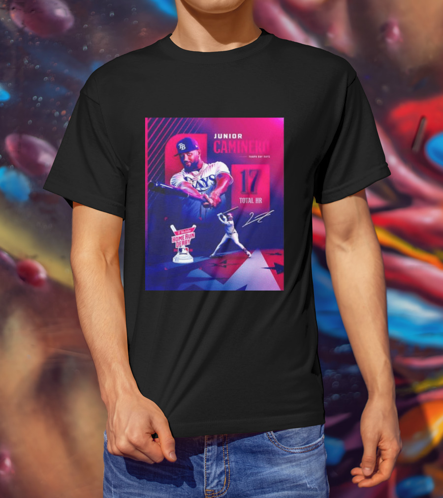 Junior Caminero Tampa Bay Rays 17 Total HR Mobile Home Run Derby 2026 T-Shirt