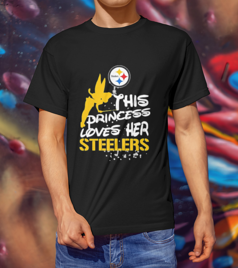 Tinkerbell This Princess Loves Her Steelers Pittsburgh Steelers T-Shirt