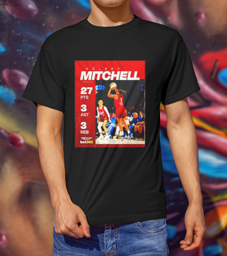 Kelsey Mitchell 27 Points Stat Leader 3 Assists 3 Rebounds At Las Vegas T-Shirt
