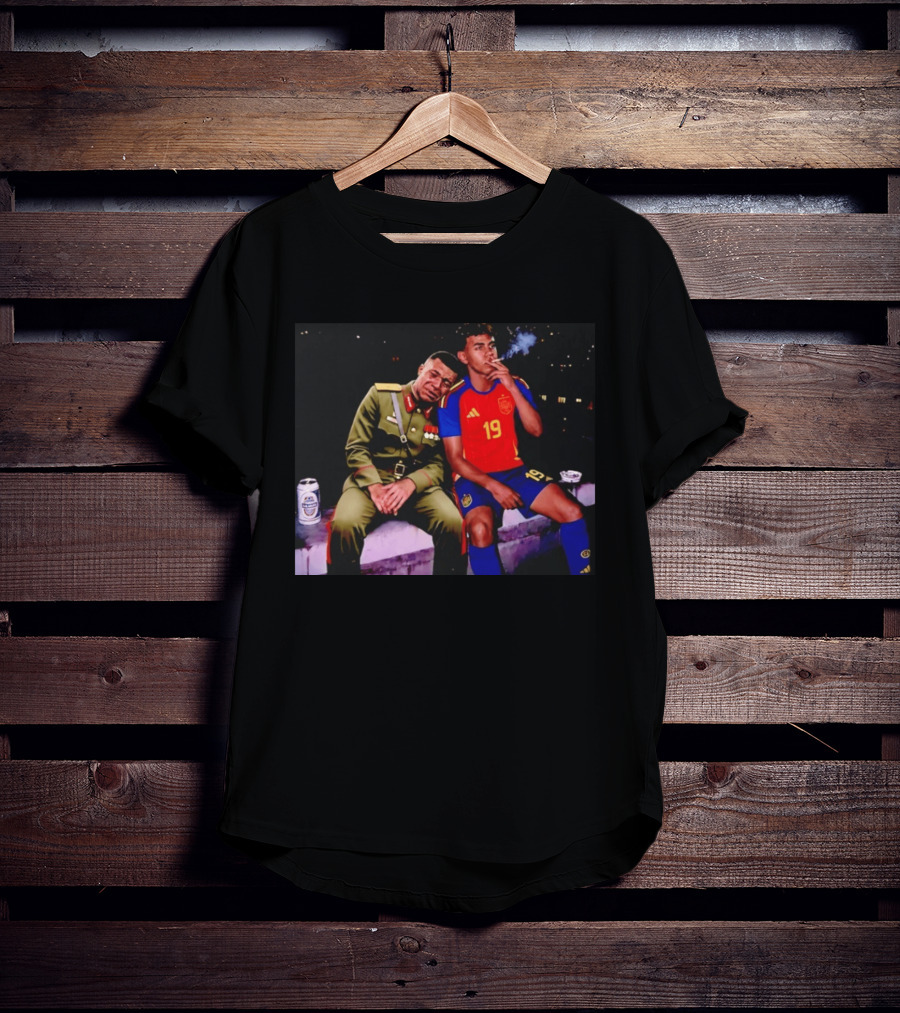 Kylian Mbappe And Lamine Yamal Smoking Spain Number 19 Soccer T-Shirt