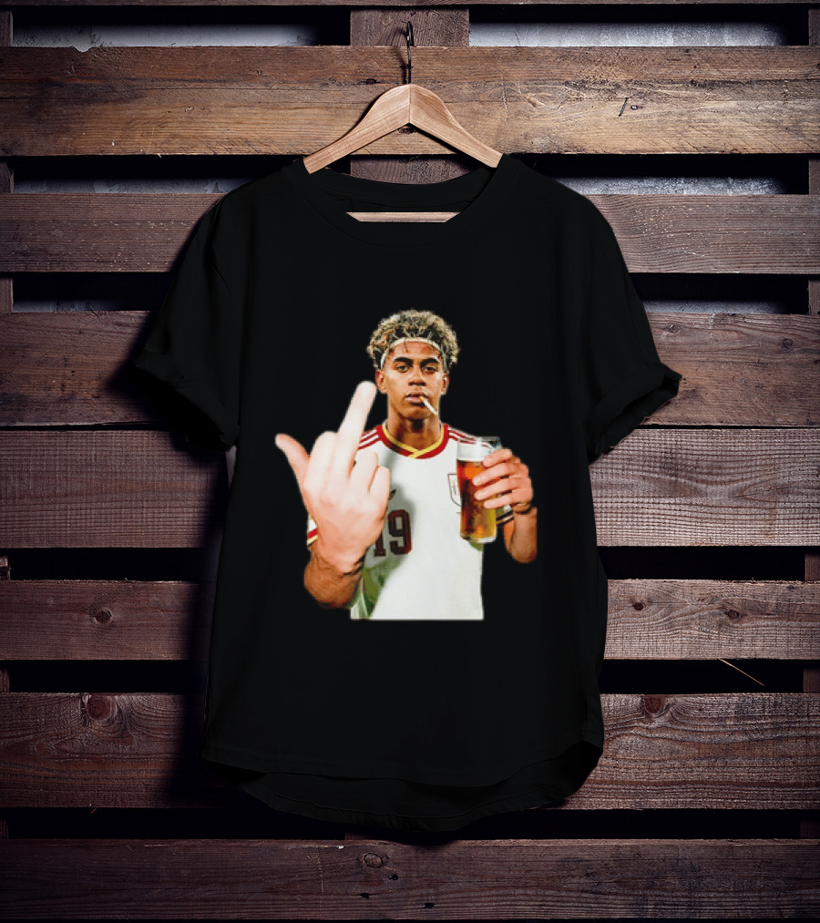 Lamine Yamal Spain National Team 19 Middle Finger And Beer T-Shirt