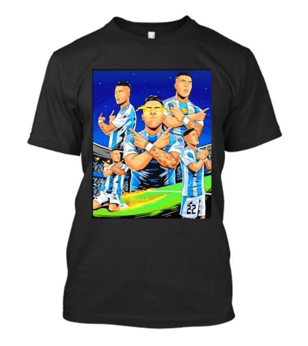 Lautaro Martinez Argentina National Team Collage Soccer Star Celebration T-Shirt