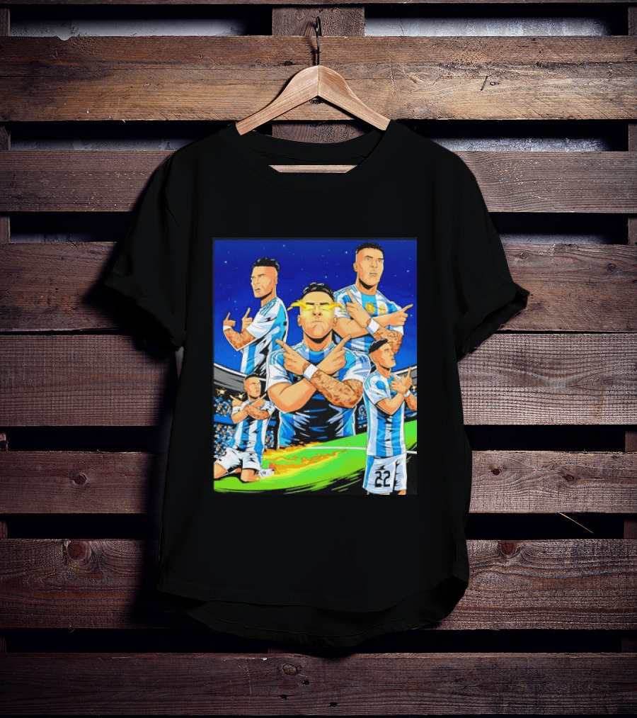 Lautaro Martinez Argentina National Team Collage Soccer Star Celebration T-Shirt