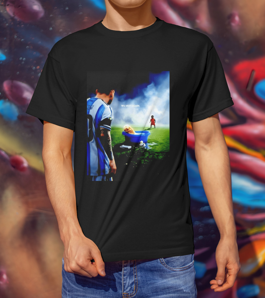 Messi X Lamine Yamal We Meet Again Argentina Spain Meme Football Scene T-Shirt
