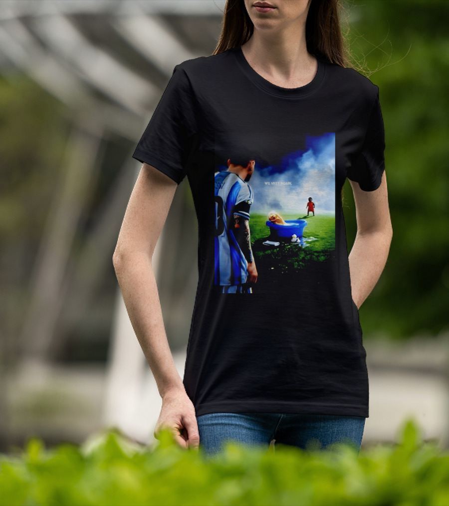 Messi X Lamine Yamal We Meet Again Argentina Spain Meme Football Scene T-Shirt