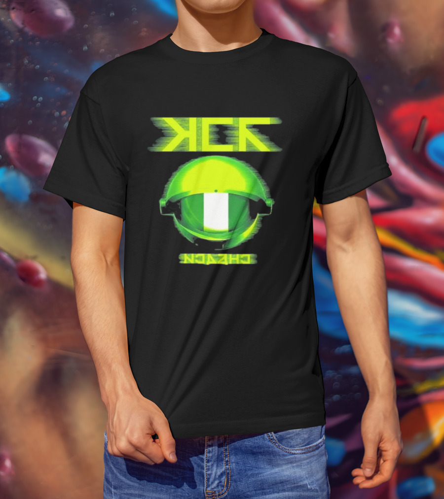 My Chemical Romance MCR Neon Green Glitch Helmet Italy Florence Visarno Arena 15 July 2026 T-Shirt