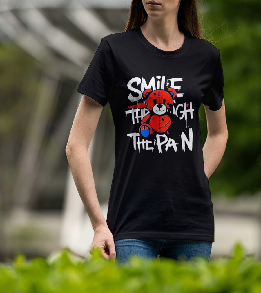 Smile Through The Pain Patchwork Teddy T-Shirt