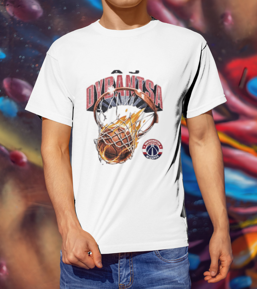 Dybantsa Washington Wizards Basketball Hoop On Fire T-Shirt